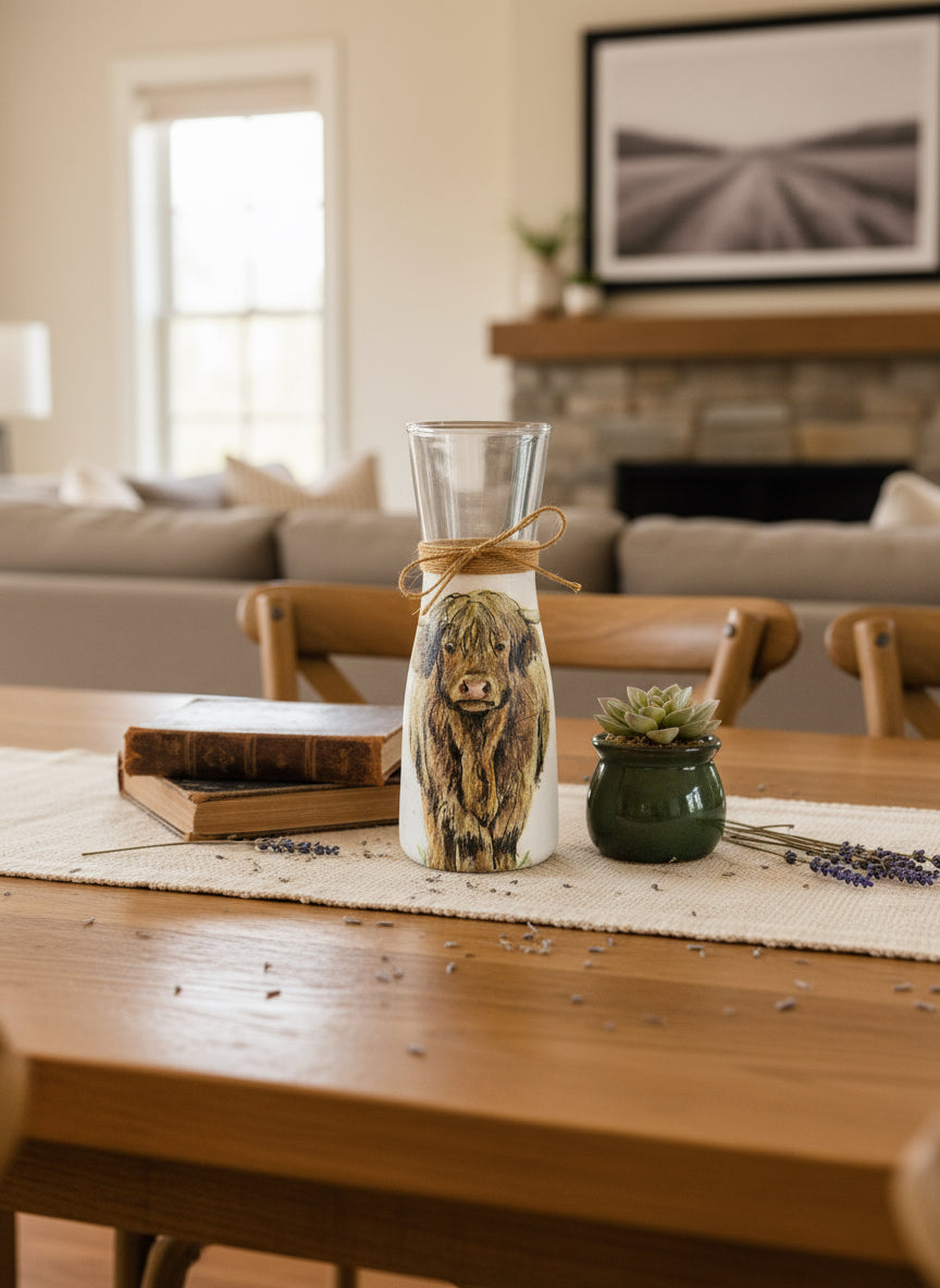 Highland Cow Vase
