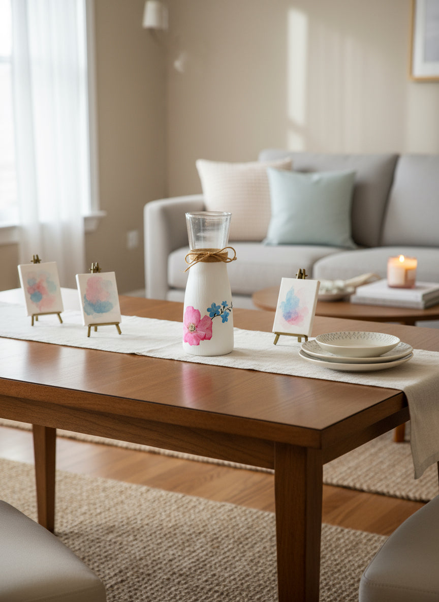 Pink Poppy Decoupage Vase