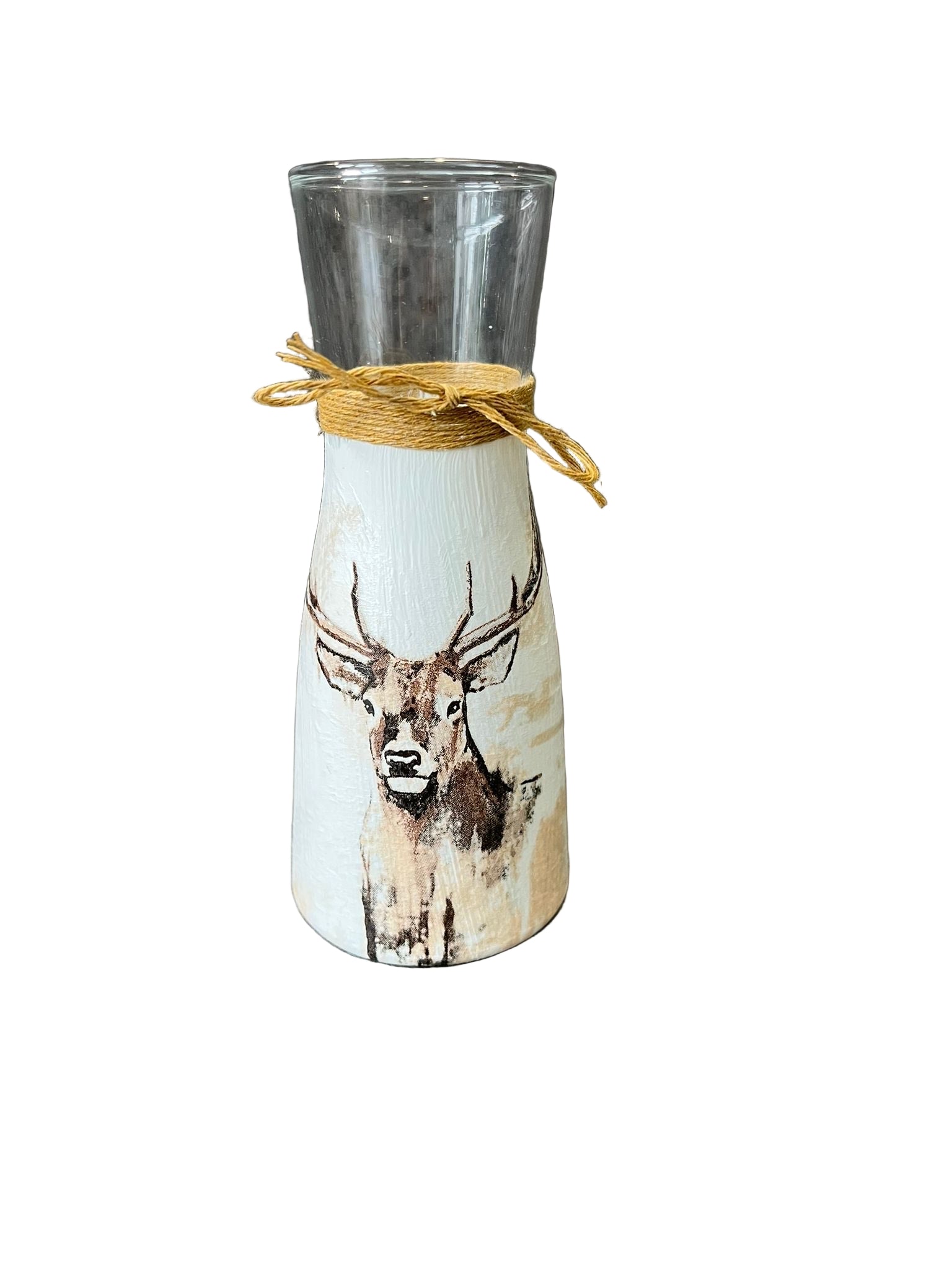 Stag Decoupage Vase
