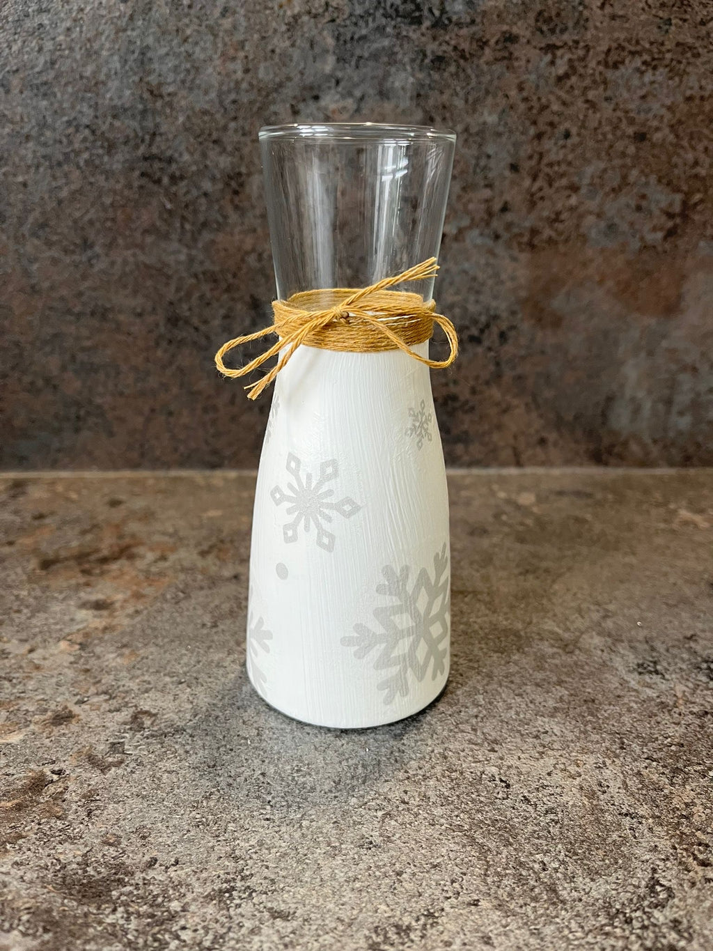 Snowflake Decoupage Vase