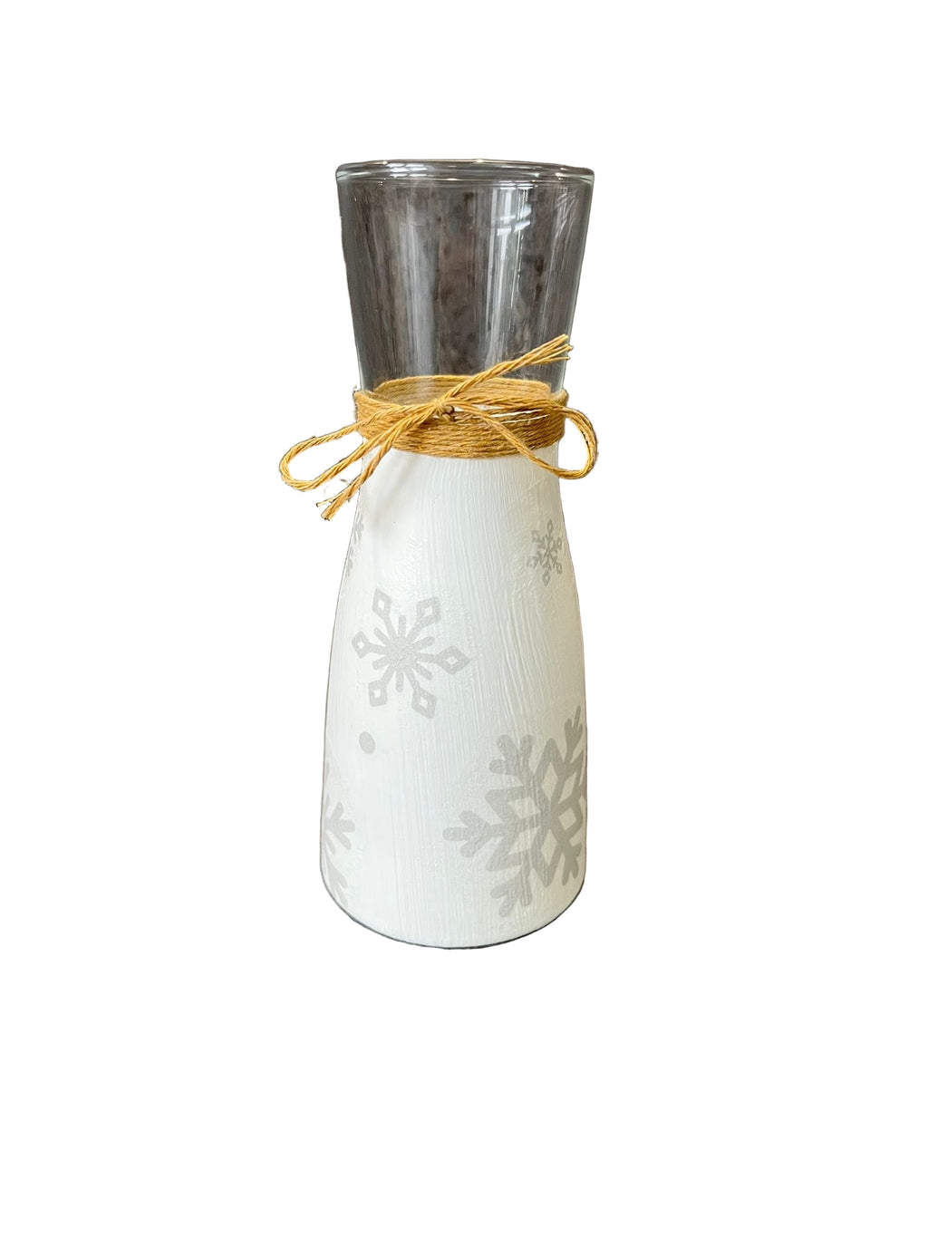 Snowflake Decoupage Vase