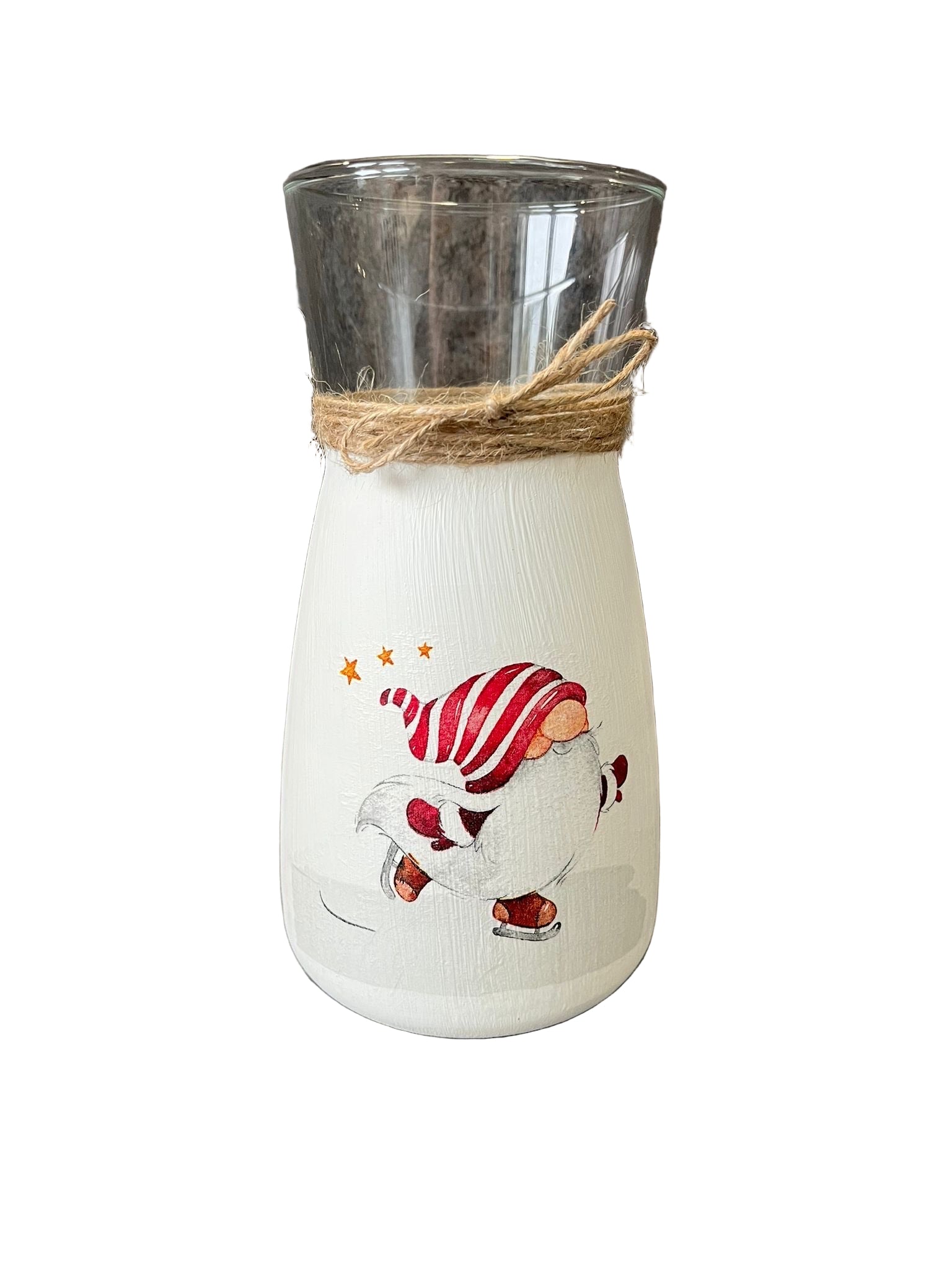 Christmas Gonk Decoupage Vase