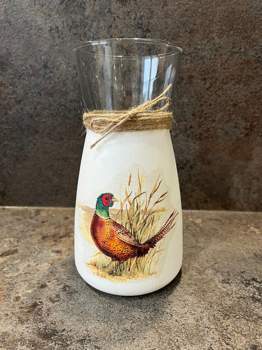 Peacock Decoupage Vase
