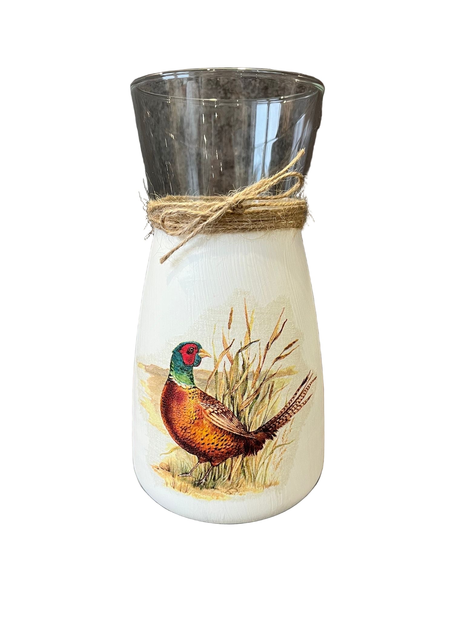 Peacock Decoupage Vase
