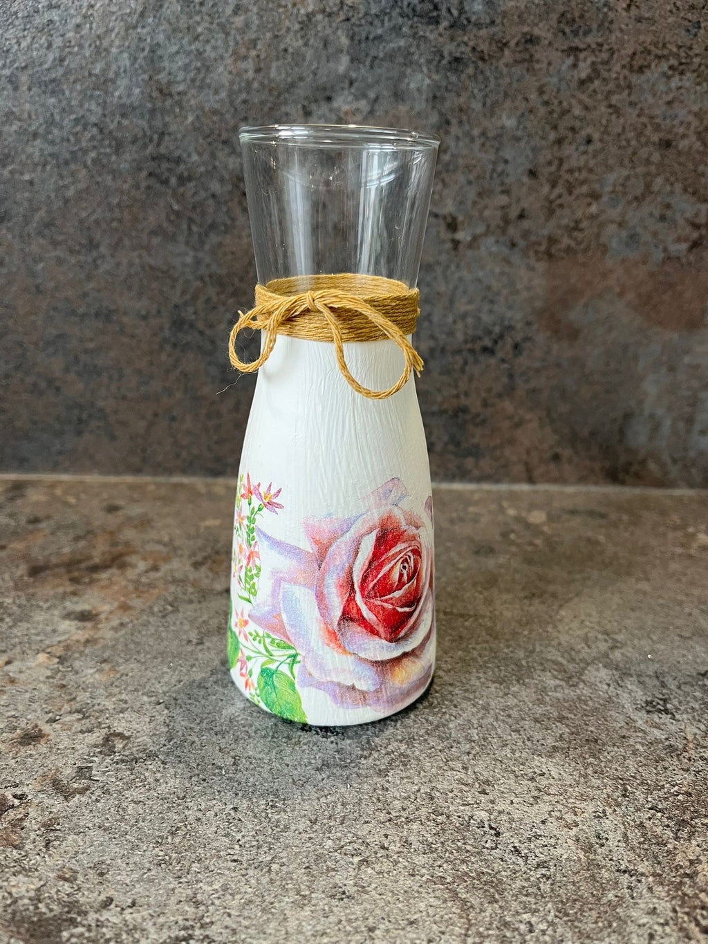 Rose Decoupage Vase