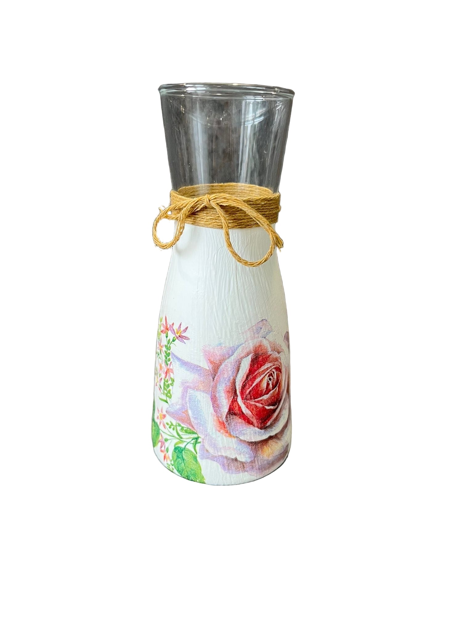 Rose Decoupage Vase