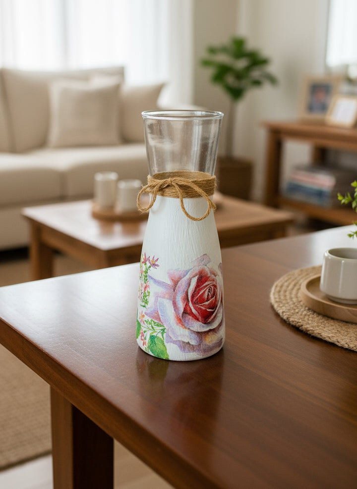 Rose Decoupage Vase