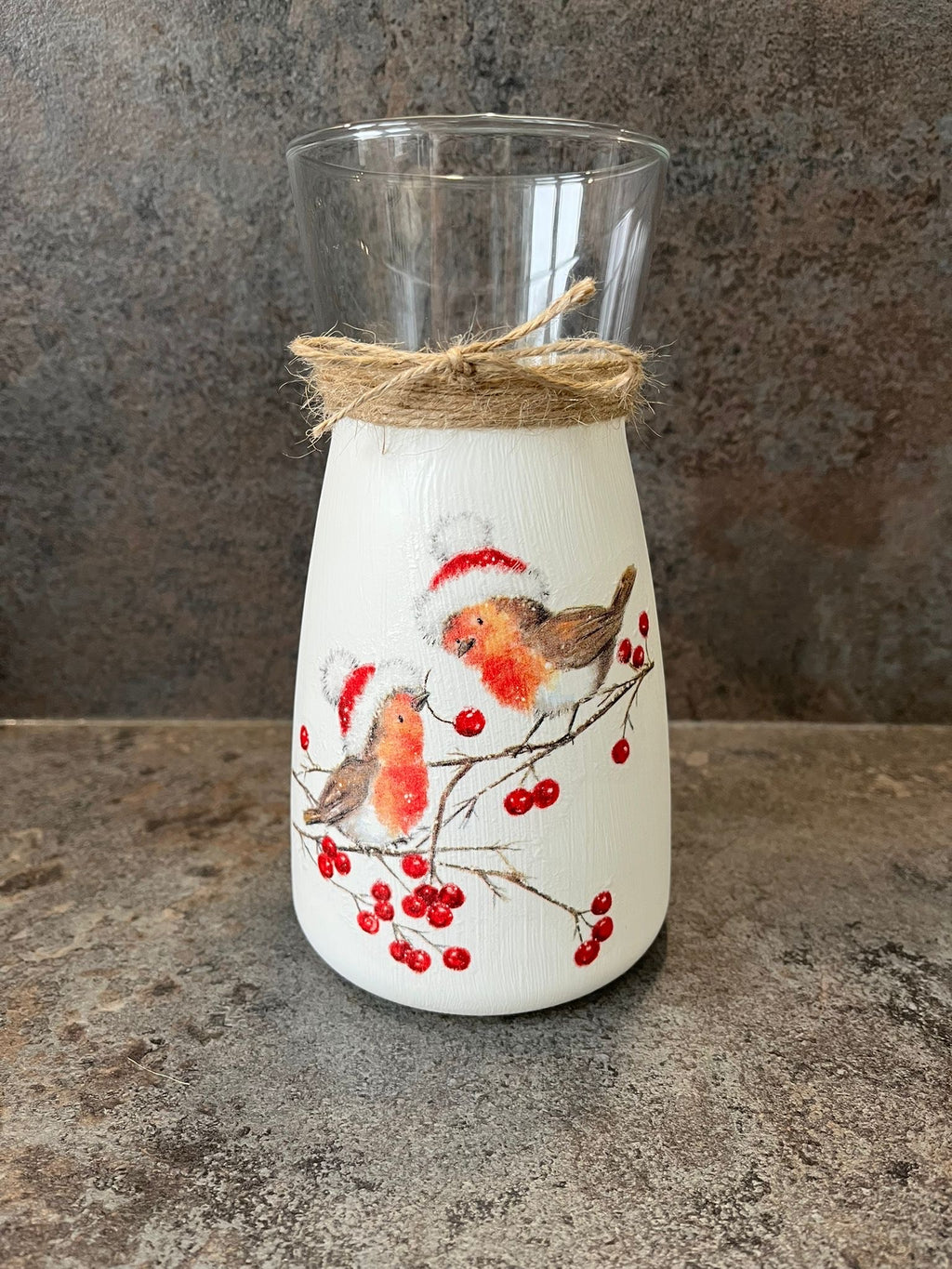 Robin Duo Decoupage Vase