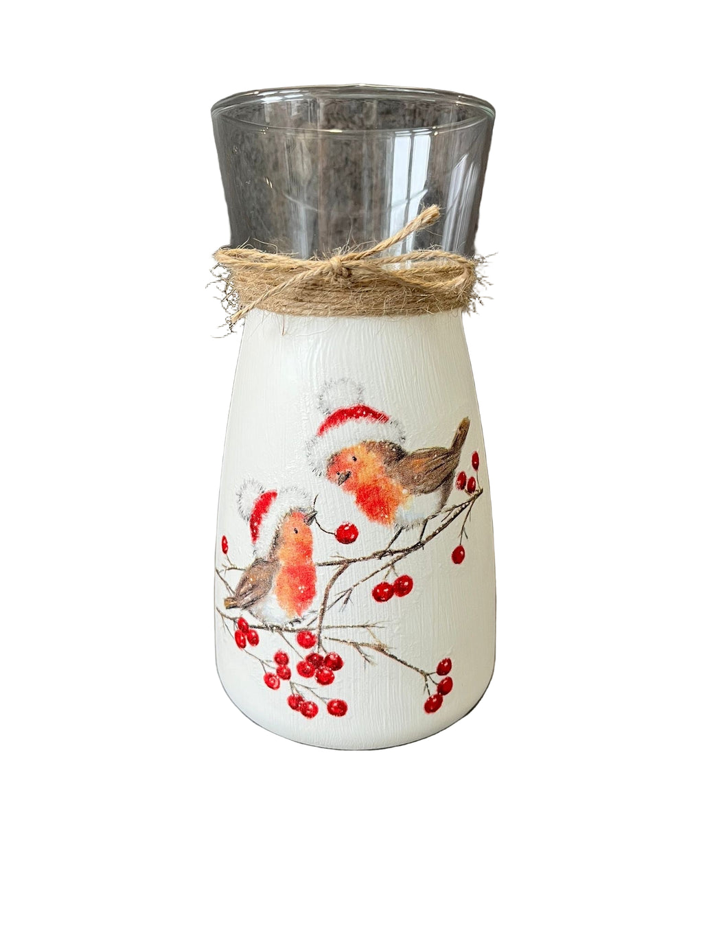 Robin Duo Decoupage Vase