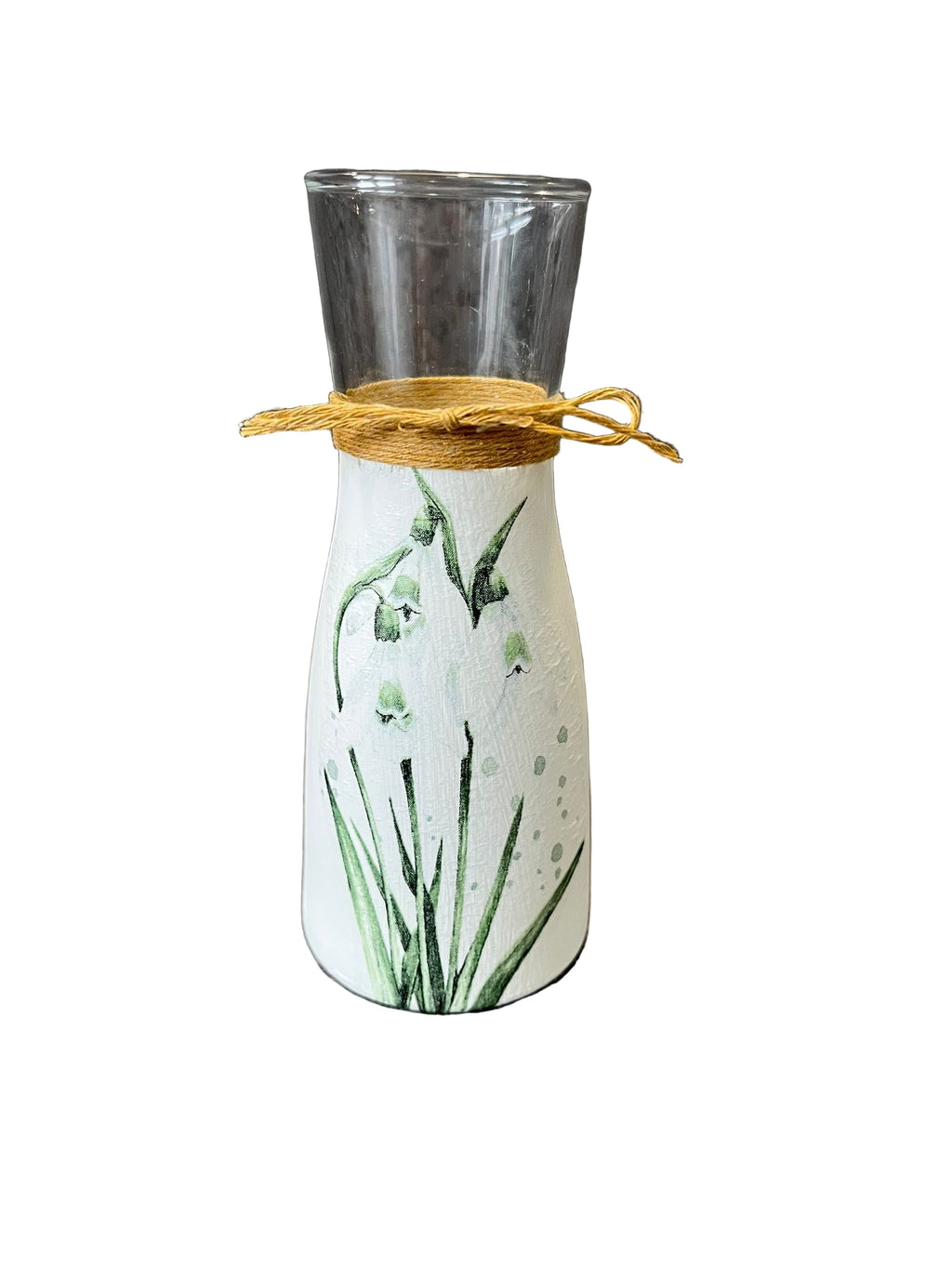 Snowdrop Decoupage Vase