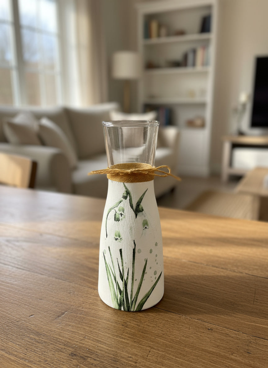Snowdrop Decoupage Vase