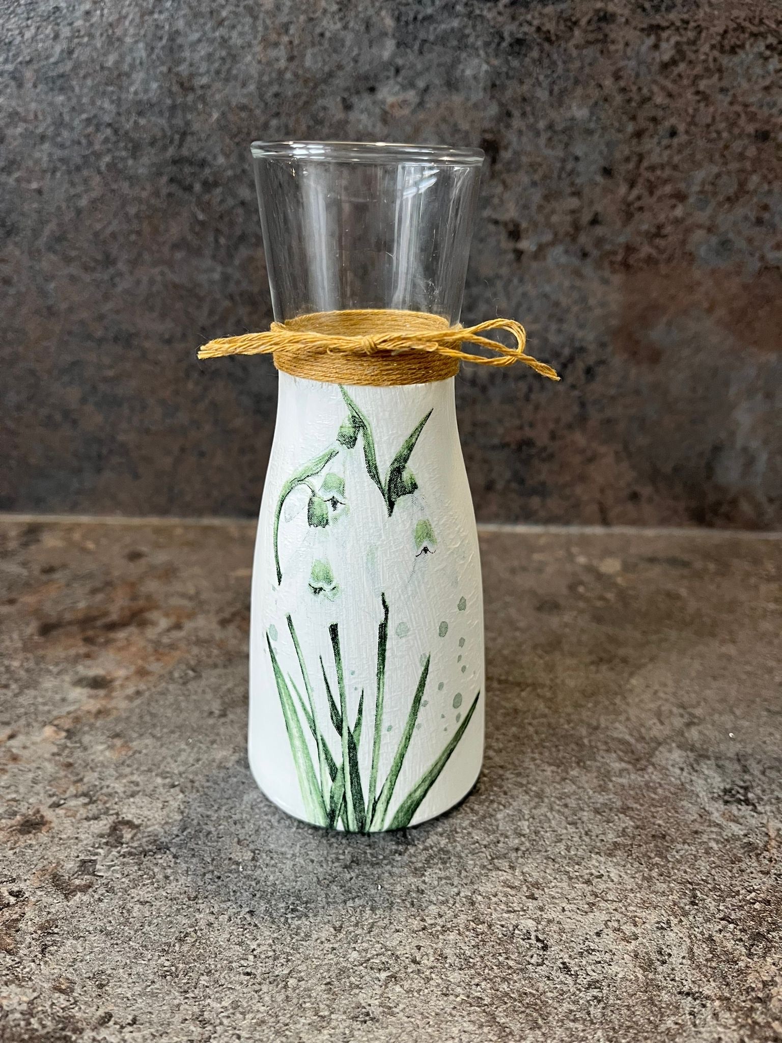 Snowdrop Decoupage Vase