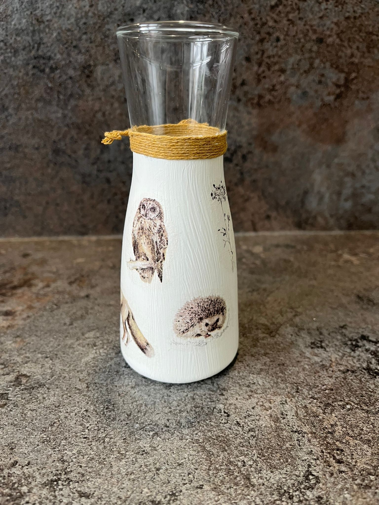 Woodland Friends Decoupage Vase