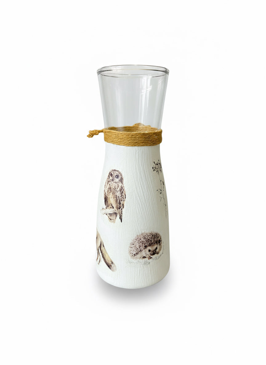 Woodland Friends Decoupage Vase