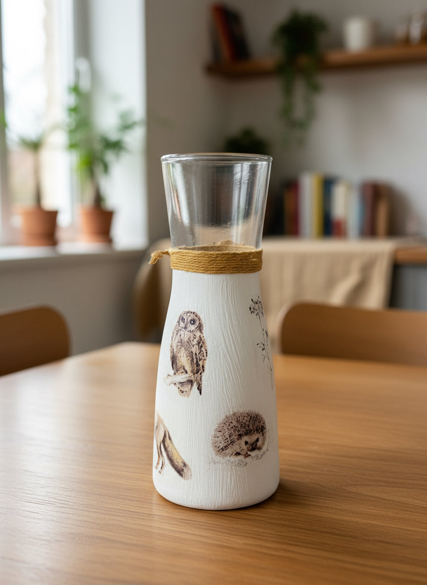 Woodland Friends Decoupage Vase