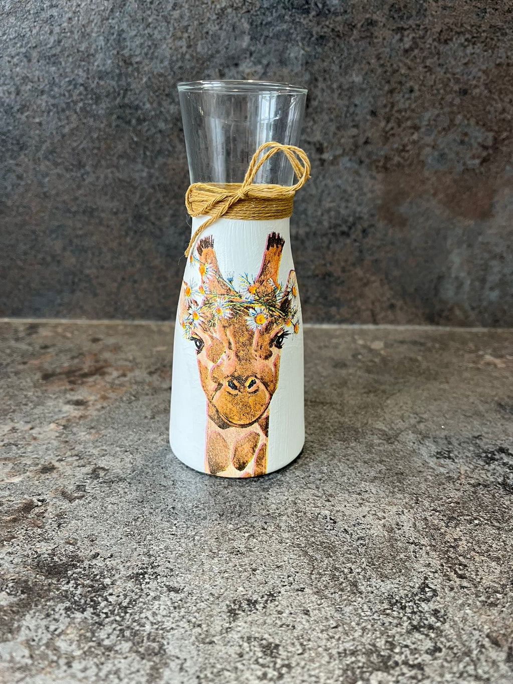Giraffe Decoupage Vase