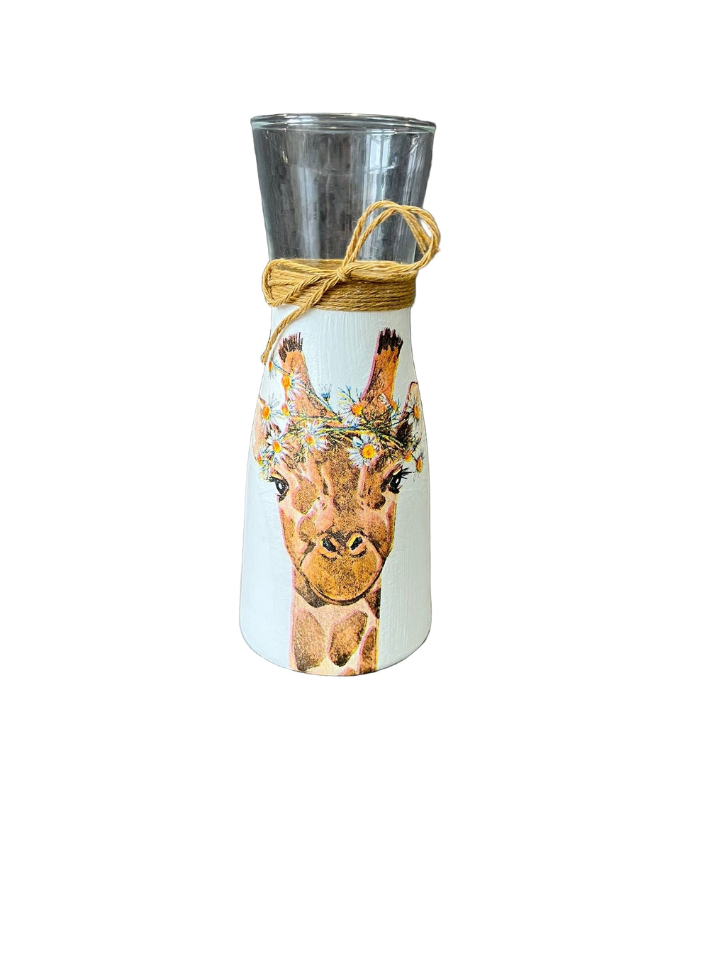 Giraffe Decoupage Vase