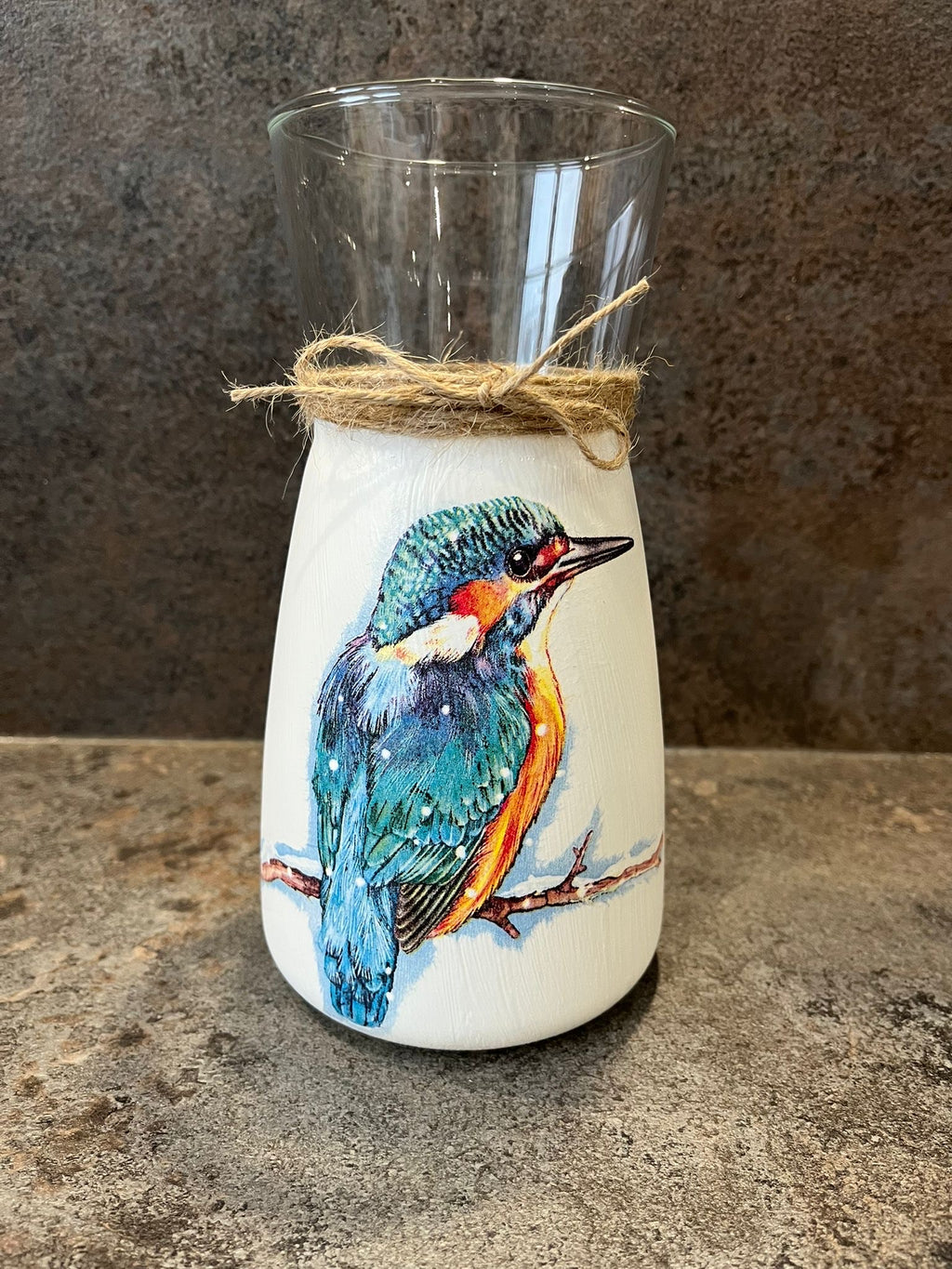 Kingfisher Decoupage Vase