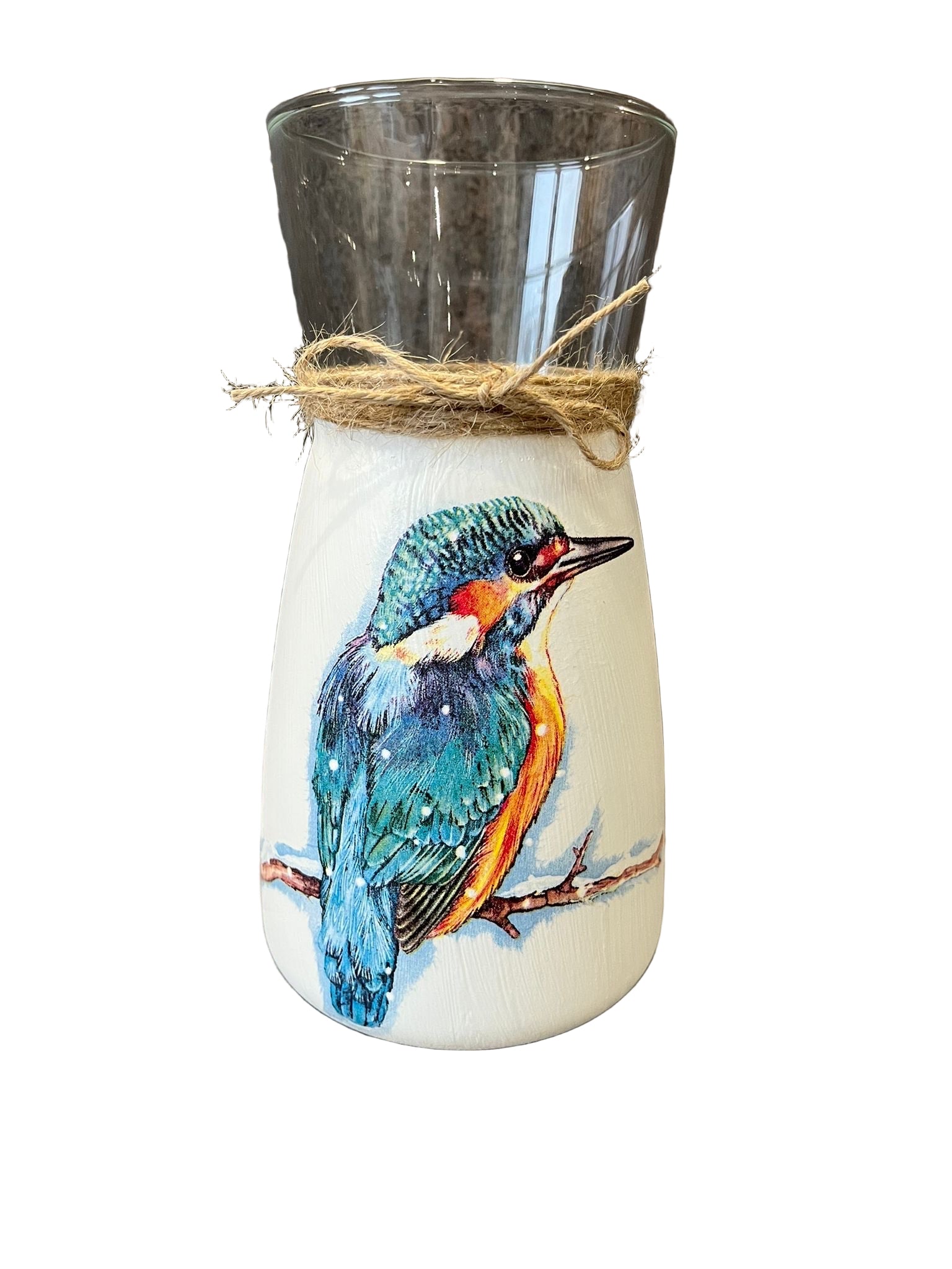 Kingfisher Decoupage Vase