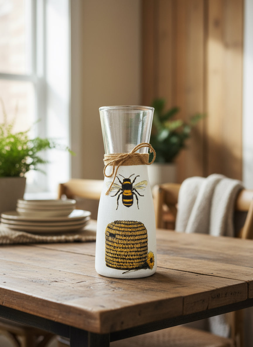 Bee Decoupage Vase