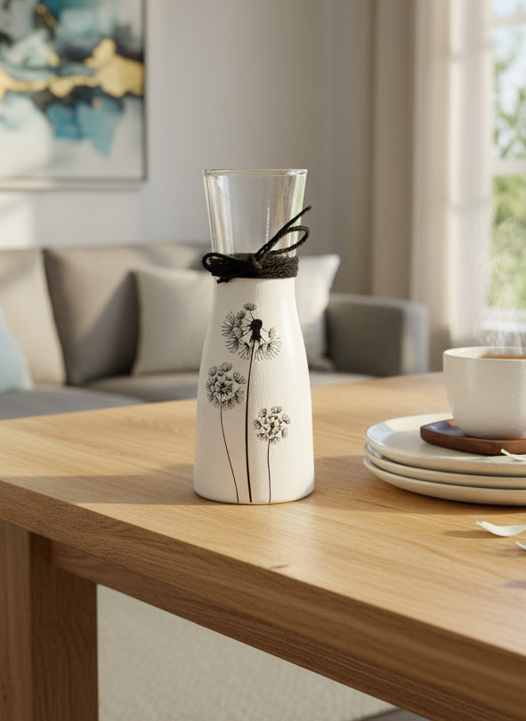 Dandelion Decoupage Vase