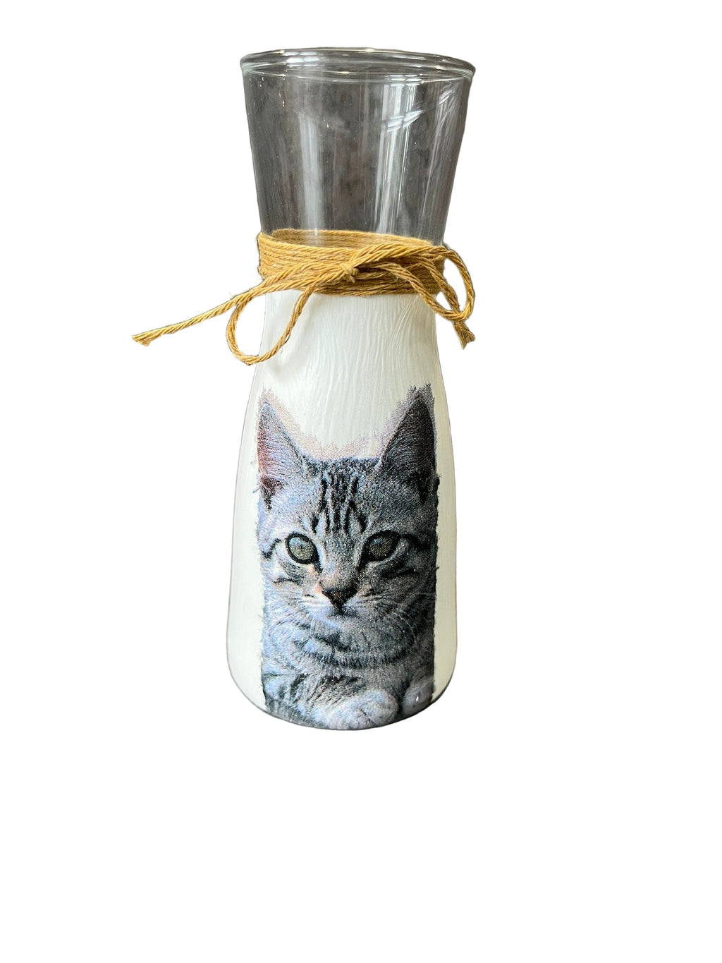 Cat Decoupage Vase