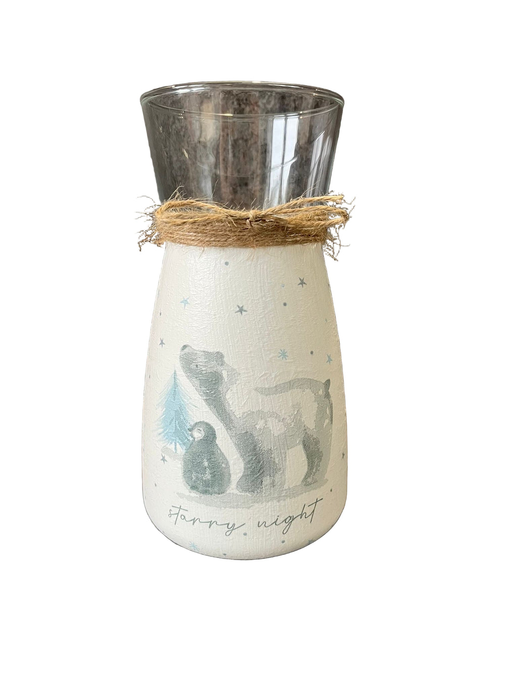Polar Bear Decoupage Vase