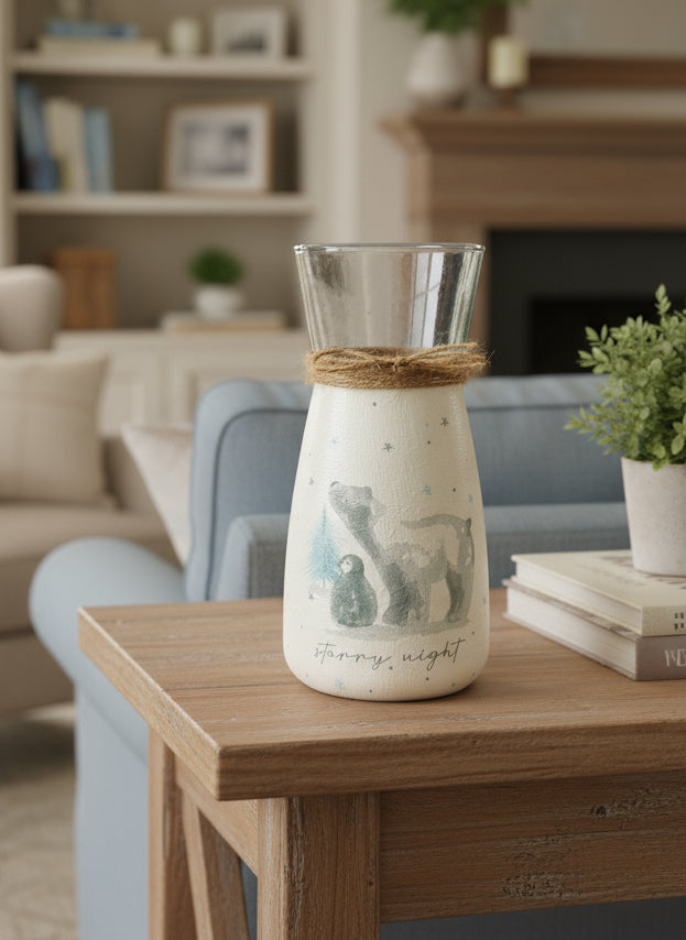 Polar Bear Decoupage Vase