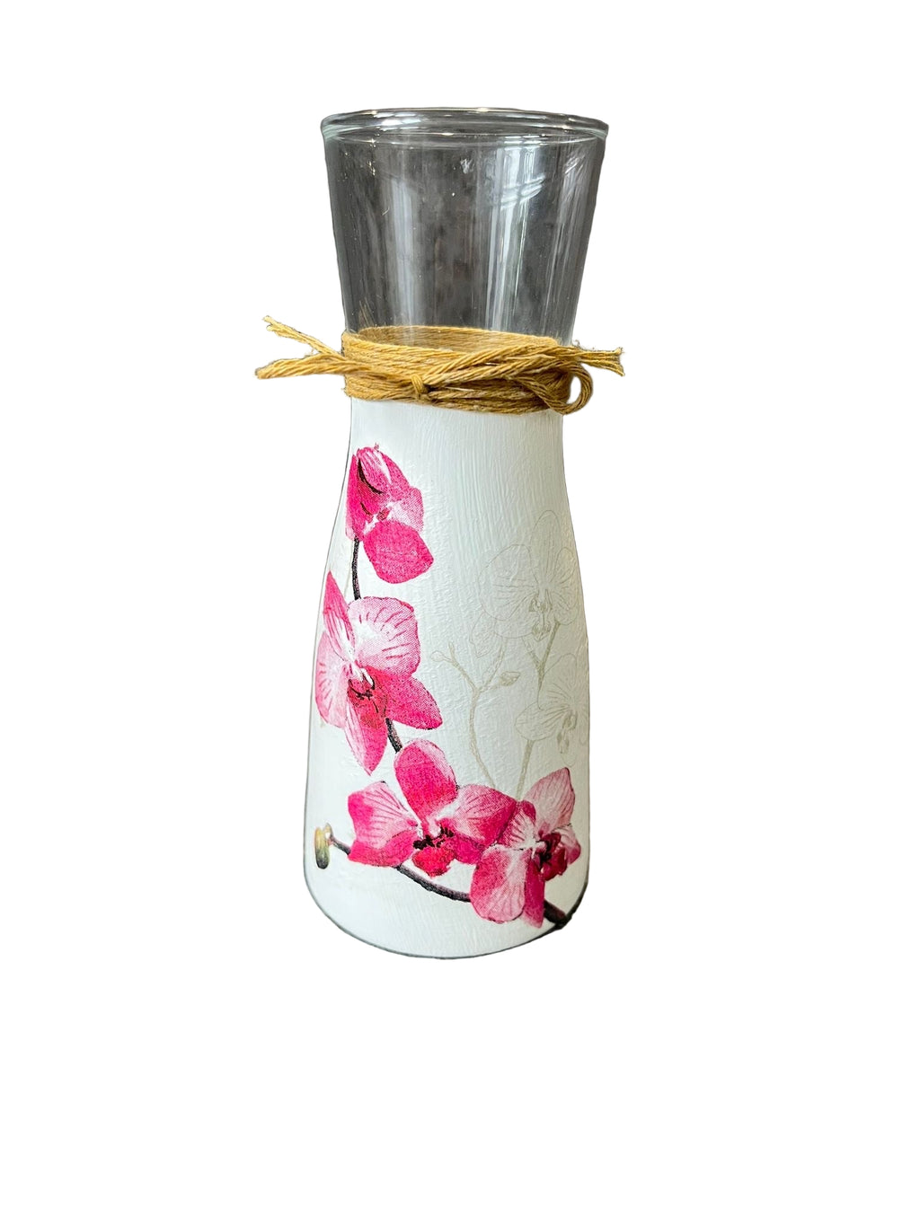 Orchid Decoupage Vase