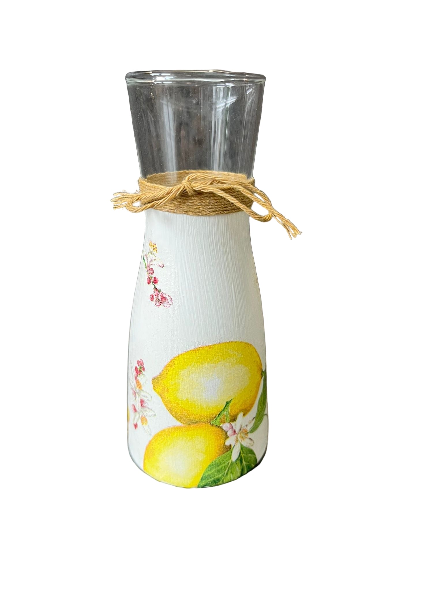 Lemon Decoupage Vase